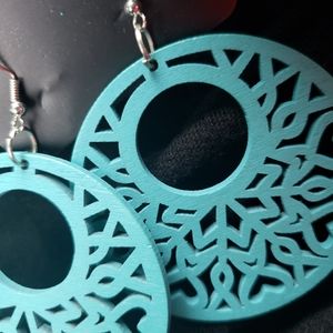 Teal wooden hoops